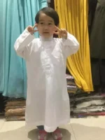 Thoub Jubba Islamic Arabian Jubbah BOYS Thobe KIDS White Collar