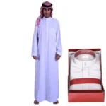 Thoub Jubba Islamic Arabian Jubbah For BOYS Thobe For Men White Collar 3 Pocket