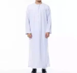 Saudi Arabian Men's Thobe Robes with Long Sleeve and Solid Pockets arab thobes