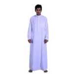 Thoub Jubba Islamic Arabian Jubbah For BOYS Thobe For Men White Collar 3 Pocket - Image 4
