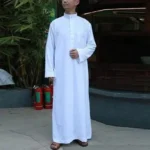 Thoub Jubba Islamic Arabian Jubbah For BOYS Thobe For Men White Collar 3 Pocket - Image 3