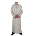 Men’s Emirati Thobe Long Sleeve Cotton Jubba Arab Dress Size 54–60 - Image 2
