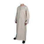Men’s Emirati Thobe Long Sleeve Cotton Jubba Arab Dress Size 54–60 - Image 3