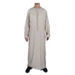 Men’s Emirati Thobe Long Sleeve Cotton Jubba Arab Dress Size 54–60 - Image 5