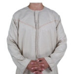 Men’s Emirati Thobe Long Sleeve Cotton Jubba Arab Dress Size 54–60